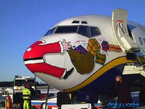 21. santa smushed on plane